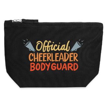 Garde du corps officiel de pom-pom girl - Pochette zippée en toile 12 x 13 cm - noir - Devant