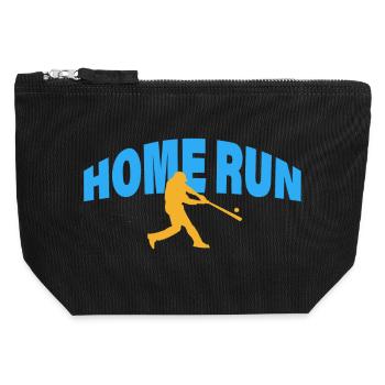 HOME RUN - Canvas Reißverschluss-Täschchen (12 x 13 cm) - Schwarz - Vorne