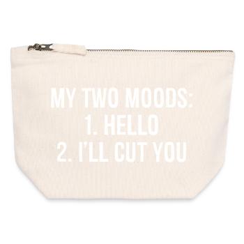 my two moods funny shirt - Canvas Zip Pouch 12 x 13 cm - nature - Front