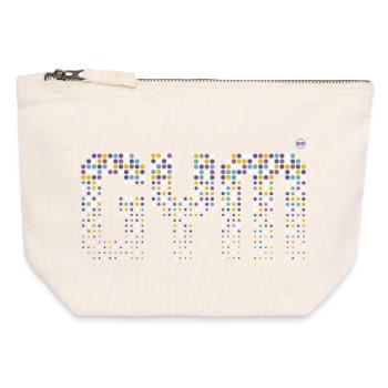 GYM - Workout mit Stil im Fitnessstudio-Design - Canvas Reißverschluss-Täschchen (12 x 13 cm) - Naturweiß - Vorne