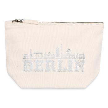 Berlin Skyline Retro  - Canvas Reißverschluss-Täschchen (12 x 13 cm) - Naturweiß - Vorne