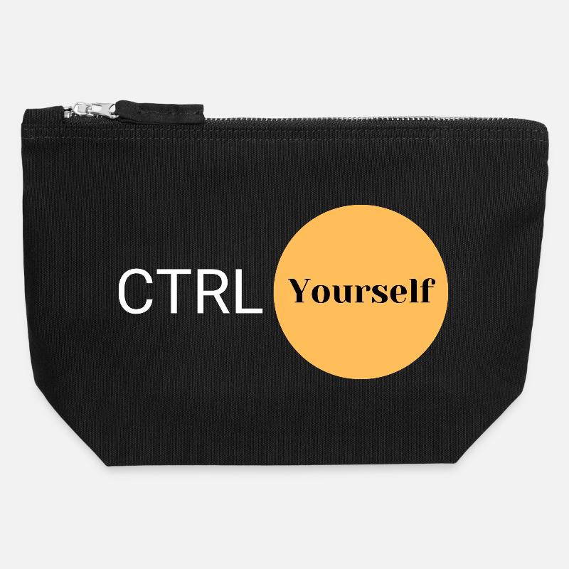 CTRL Yourself - Canvas Zip Pouch 12 x 13 cm - black