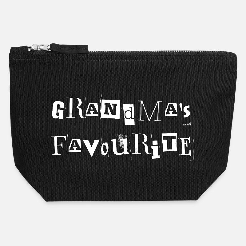 Le préféré de grand-mère - Pochette zippée en toile 12 x 13 cm - noir