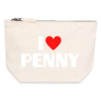 I Love Penny Pink Heart I Love Penny - Canvas Zip Pouch 12 x 13 cm - nature - Front