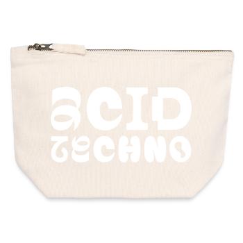 Acid Techno Pulse Typography - Canvas Zip Pouch 12 x 13 cm - nature - Front