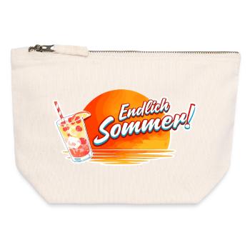 Enfin, graphique de la boisson Summer Sun - Pochette zippée en toile 12 x 13 cm - blanc naturel - Devant