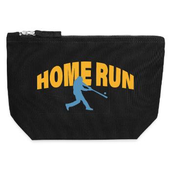 HOME RUN - Canvas Reißverschluss-Täschchen (12 x 13 cm) - Schwarz - Vorne