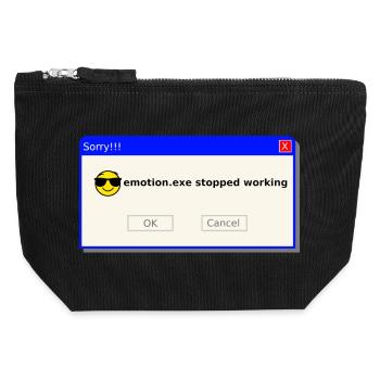 Emotion.exe Error – Dark Glitch Streetwear - Canvas Reißverschluss-Täschchen (12 x 13 cm) - Schwarz - Vorne
