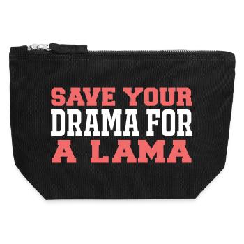 Save you drama for a lama - Canvas Zip Pouch 12 x 13 cm - black - Front