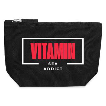 Vitamin Sea Addict Shirt - Canvas Zip Pouch 12 x 13 cm - black - Front