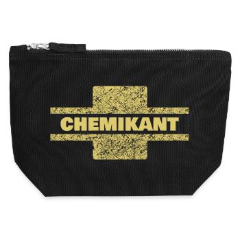 Technicien chimiste - Pochette zippée en toile 12 x 13 cm - noir - Devant