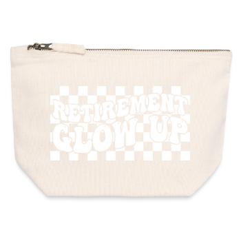 Ruhestand Glow Up Retro Checkerboard Ruhestand - Canvas Reißverschluss-Täschchen (12 x 13 cm) - Naturweiß - Vorne