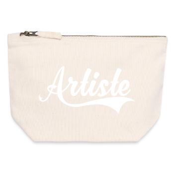 Artiste - Pochette zippée en toile 12 x 13 cm - blanc naturel - Devant