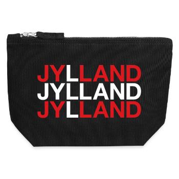 JYLLAND Denmark Denmark Danish flag - Canvas Zip Pouch 12 x 13 cm - black - Front