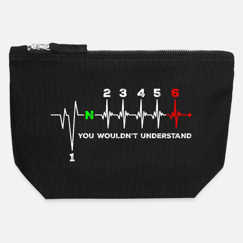 ECG Pulse You Wouldn't Understand - Canvas Zip Pouch 12 x 13 cm - black