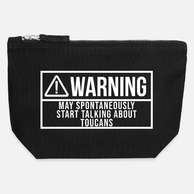 Tukan - Canvas Reißverschluss-Täschchen (12 x 13 cm) - Schwarz
