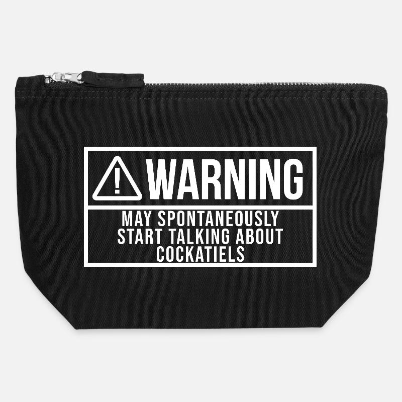 calopsitte - Pochette zippée en toile 12 x 13 cm - noir