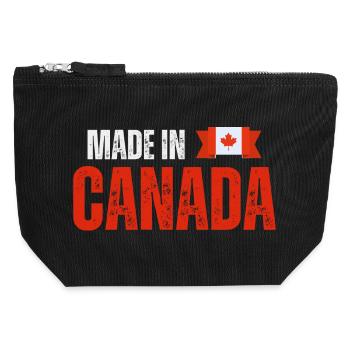 Made in Canada, Canadian pride - Canvas Zip Pouch 12 x 13 cm - black - Front