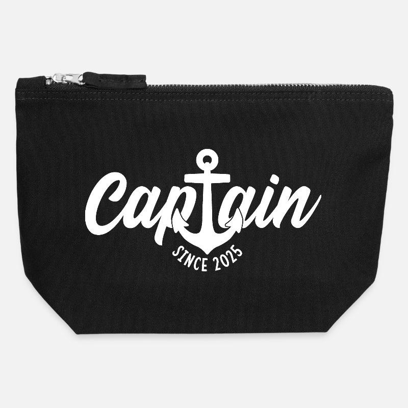 CAPITAINE DEPUIS 2025 - Pochette zippée en toile 12 x 13 cm - noir