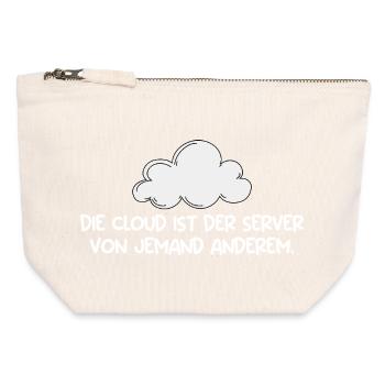Technical Support THE CLOUD IS THE SERVER - Canvas Zip Pouch 12 x 13 cm - nature - Front