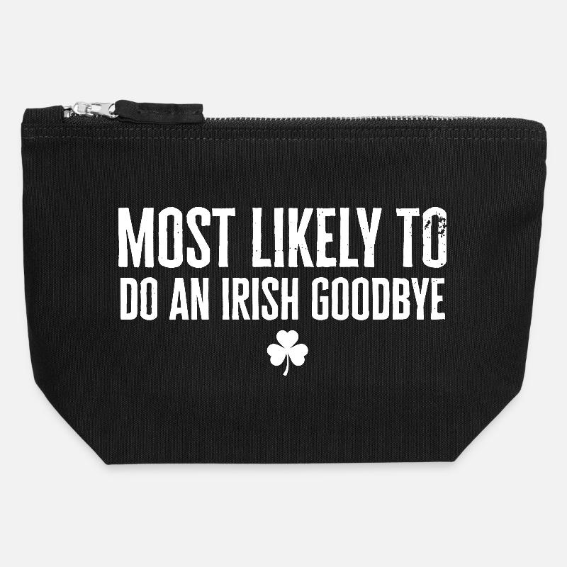 Most Likely to Irish Goodbye - Canvas Zip Pouch 12 x 13 cm - black