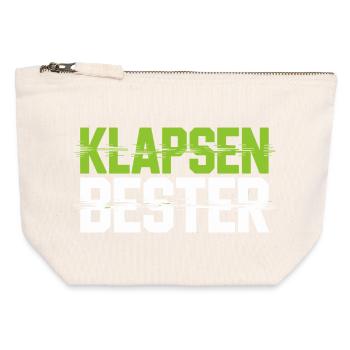 Meilleure phrase folle du bureau - Pochette zippée en toile 12 x 13 cm - blanc naturel - Devant