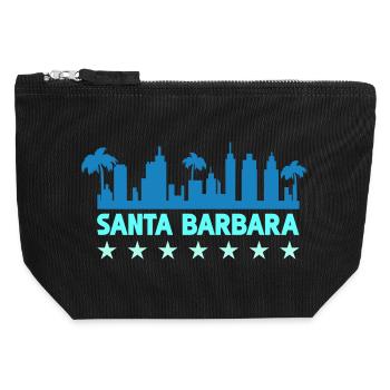 Santa Barbara Küsten Skyline Design - Canvas Reißverschluss-Täschchen (12 x 13 cm) - Schwarz - Vorne