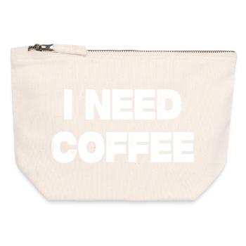 i need coffee - Canvas Zip Pouch 12 x 13 cm - nature - Front