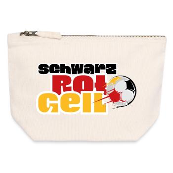 Fußball Motiv für die WM - Canvas Reißverschluss-Täschchen (12 x 13 cm) - Naturweiß - Vorne
