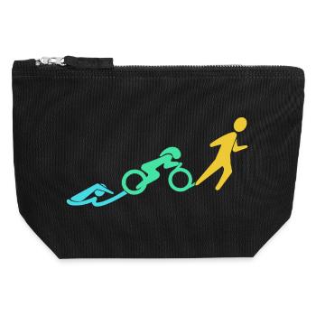 Bewegungsbogen Sprint-Rad-Lauf - Canvas Reißverschluss-Täschchen (12 x 13 cm) - Schwarz - Vorne