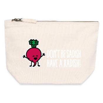 Ne soyez pas triste, ayez un diététicien drôle de radis - Pochette zippée en toile 12 x 13 cm - blanc naturel - Devant