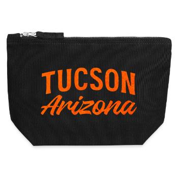 Tucson Arizona Retro Script - Canvas Reißverschluss-Täschchen (12 x 13 cm) - Schwarz - Vorne