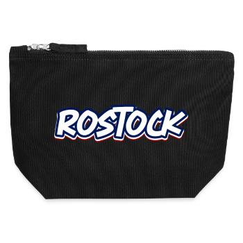 Rostock Schriftzug in blau weiss rot - Canvas Reißverschluss-Täschchen (12 x 13 cm) - Schwarz - Vorne