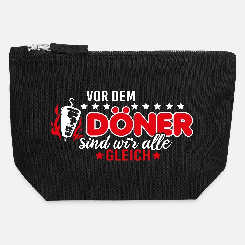 Döner lustiger Spruch - Canvas Reißverschluss-Täschchen (12 x 13 cm) - Schwarz