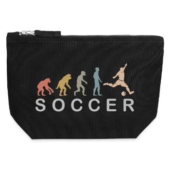 Fußball Evolution retro Farben Fußballer Symbol - Canvas Reißverschluss-Täschchen (12 x 13 cm) - Schwarz - Vorne