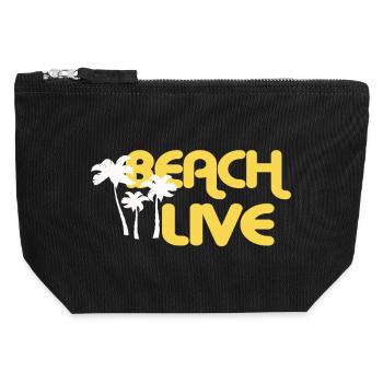 BEACH LIVE - Canvas Reißverschluss-Täschchen (12 x 13 cm) - Schwarz - Vorne