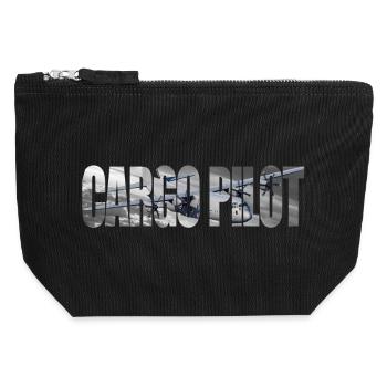 Pilote cargo C-130 - Pochette zippée en toile 12 x 13 cm - noir - Devant