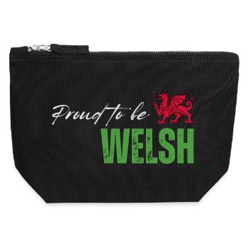 Stolzer Waliser, ich liebe Wales - Canvas Reißverschluss-Täschchen (12 x 13 cm) - Schwarz - Vorne