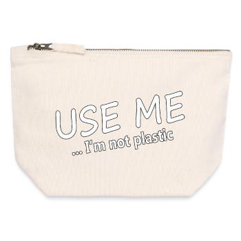 USE ME - Canvas Reißverschluss-Täschchen (12 x 13 cm) - Naturweiß - Vorne