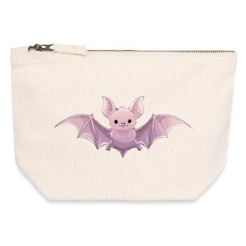 Spooky Cute Pastel Bat – Kawaii Gothic Style - Canvas Reißverschluss-Täschchen (12 x 13 cm) - Naturweiß - Vorne