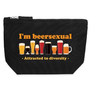 Je suis Beersexual Boire de la bière Amateurs de bière - Pochette zippée en toile 12 x 13 cm - noir - Devant