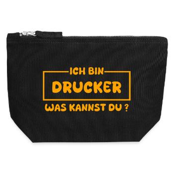 Beruf Drucker - Canvas Reißverschluss-Täschchen (12 x 13 cm) - Schwarz - Vorne