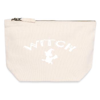 WITCH - Canvas Reißverschluss-Täschchen (12 x 13 cm) - Naturweiß - Vorne