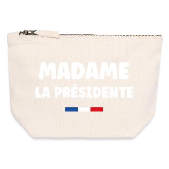 Présidente - Pochette zippée en toile 12 x 13 cm - blanc naturel - Devant
