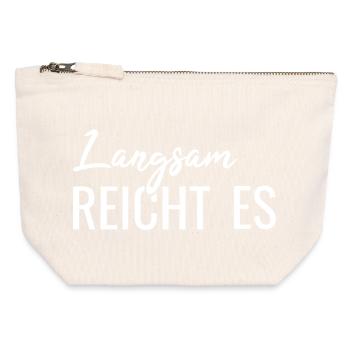 Langsam reicht es - Canvas Reißverschluss-Täschchen (12 x 13 cm) - Naturweiß - Vorne