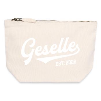 Compagnon 2026 : Examen de compagnon réussi, formation - Pochette zippée en toile 12 x 13 cm - blanc naturel - Devant