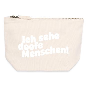 Ich sehe doofe Menschen - Canvas Reißverschluss-Täschchen (12 x 13 cm) - Naturweiß - Vorne