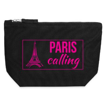 Paris Calling - Canvas Reißverschluss-Täschchen (12 x 13 cm) - Schwarz - Vorne