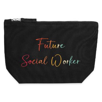 Sozialarbeiterin Sozialpädagoge Sozialarbeiter - Canvas Reißverschluss-Täschchen (12 x 13 cm) - Schwarz - Vorne