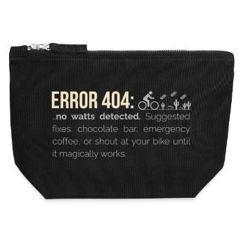Sweat à capuche cyclable – 404 : Aucun watts détecté - Pochette zippée en toile 12 x 13 cm - noir - Devant